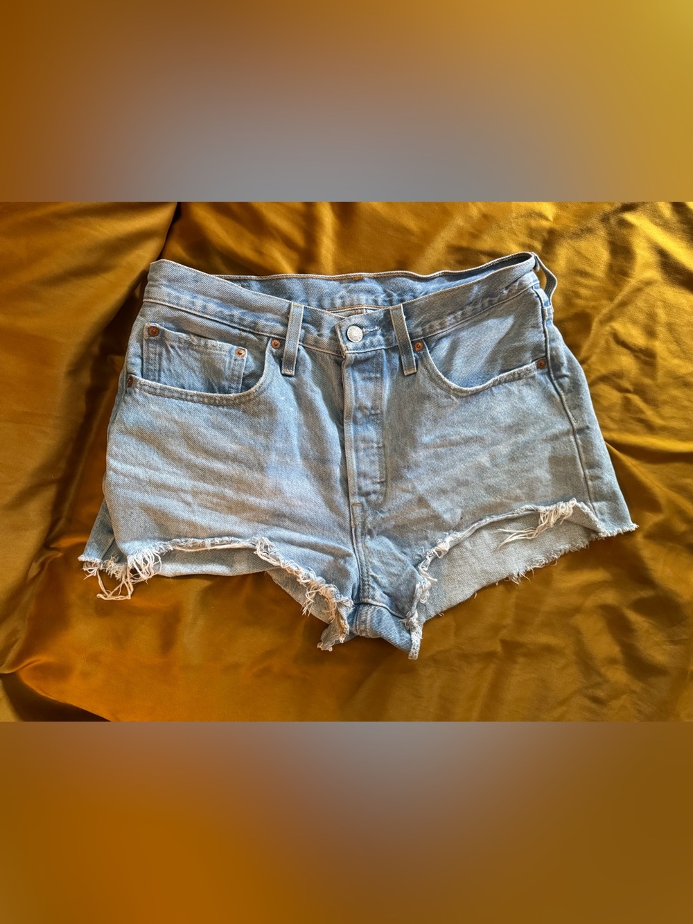 Levi's Light Blue High-Rise Cutoff Denim Shorts